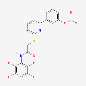 molecular formula C19H11F6N3O2S B4766501 2-({4-[3-(difluoromethoxy)phenyl]-2-pyrimidinyl}thio)-N-(2,3,5,6-tetrafluorophenyl)acetamide 