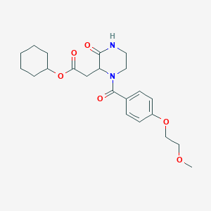 cyclohexyl {1-[4-(2-methoxyethoxy)benzoyl]-3-oxo-2-piperazinyl}acetate