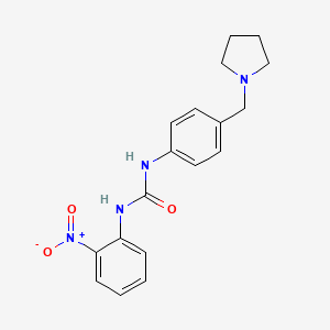 molecular formula C18H20N4O3 B4766548 N-(2-nitrophenyl)-N'-[4-(1-pyrrolidinylmethyl)phenyl]urea 