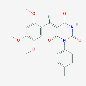 molecular formula C21H20N2O6 B4766573 1-(4-methylphenyl)-5-(2,4,5-trimethoxybenzylidene)-2,4,6(1H,3H,5H)-pyrimidinetrione 
