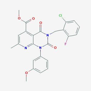 molecular formula C24H19ClFN3O5 B4766580 methyl 3-(2-chloro-6-fluorobenzyl)-1-(3-methoxyphenyl)-7-methyl-2,4-dioxo-1,2,3,4-tetrahydropyrido[2,3-d]pyrimidine-5-carboxylate 