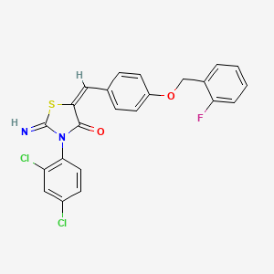 molecular formula C23H15Cl2FN2O2S B4766596 3-(2,4-dichlorophenyl)-5-{4-[(2-fluorobenzyl)oxy]benzylidene}-2-imino-1,3-thiazolidin-4-one 