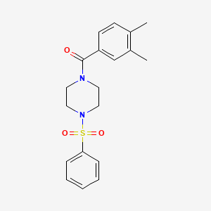 molecular formula C19H22N2O3S B4766597 1-(3,4-dimethylbenzoyl)-4-(phenylsulfonyl)piperazine 