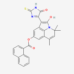 4,4,6-trimethyl-2-oxo-1-(5-oxo-2-thioxo-4-imidazolidinylidene)-1,2-dihydro-4H-pyrrolo[3,2,1-ij]quinolin-8-yl 1-naphthoate
