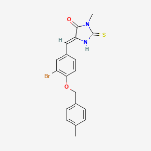 molecular formula C19H17BrN2O2S B4766621 5-{3-bromo-4-[(4-methylbenzyl)oxy]benzylidene}-3-methyl-2-thioxo-4-imidazolidinone 
