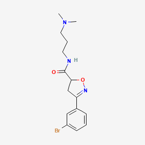 molecular formula C15H20BrN3O2 B4766635 3-(3-bromophenyl)-N-[3-(dimethylamino)propyl]-4,5-dihydro-5-isoxazolecarboxamide 