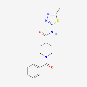 molecular formula C16H18N4O2S B4766641 1-benzoyl-N-(5-methyl-1,3,4-thiadiazol-2-yl)-4-piperidinecarboxamide 