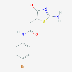 molecular formula C11H10BrN3O2S B476671 2-(2-amino-4-oxo-4,5-dihydro-1,3-thiazol-5-yl)-N-(4-bromophenyl)acetamide CAS No. 54819-76-0