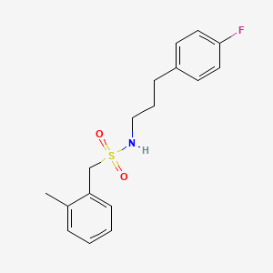 molecular formula C17H20FNO2S B4766714 N-[3-(4-fluorophenyl)propyl]-1-(2-methylphenyl)methanesulfonamide 