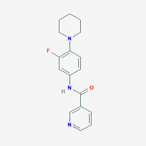 molecular formula C17H18FN3O B4766725 N-[3-fluoro-4-(1-piperidinyl)phenyl]nicotinamide 