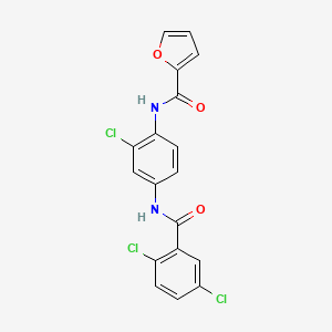 molecular formula C18H11Cl3N2O3 B4766768 N-{2-chloro-4-[(2,5-dichlorobenzoyl)amino]phenyl}-2-furamide 