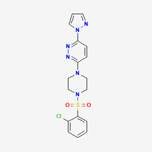 3-{4-[(2-chlorophenyl)sulfonyl]-1-piperazinyl}-6-(1H-pyrazol-1-yl)pyridazine