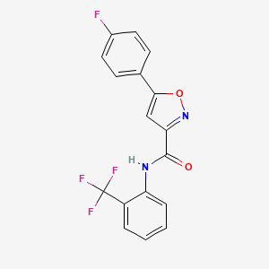 molecular formula C17H10F4N2O2 B4766814 5-(4-fluorophenyl)-N-[2-(trifluoromethyl)phenyl]-3-isoxazolecarboxamide 