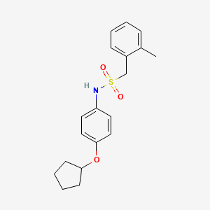 molecular formula C19H23NO3S B4766816 N-[4-(cyclopentyloxy)phenyl]-1-(2-methylphenyl)methanesulfonamide 