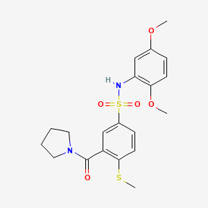 molecular formula C20H24N2O5S2 B4766818 N-(2,5-dimethoxyphenyl)-4-(methylthio)-3-(1-pyrrolidinylcarbonyl)benzenesulfonamide 