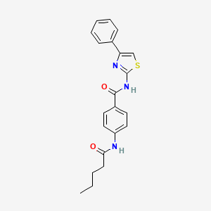 molecular formula C21H21N3O2S B4766822 4-(pentanoylamino)-N-(4-phenyl-1,3-thiazol-2-yl)benzamide 