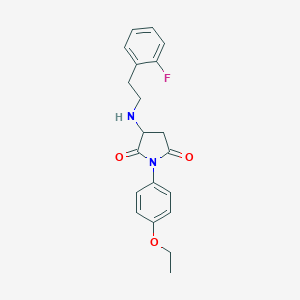molecular formula C20H21FN2O3 B476684 1-(4-Ethoxyphenyl)-3-{[2-(2-fluorophenyl)ethyl]amino}-2,5-pyrrolidinedione CAS No. 357614-26-7