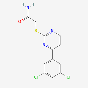 molecular formula C12H9Cl2N3OS B4766847 2-{[4-(3,5-dichlorophenyl)-2-pyrimidinyl]thio}acetamide 