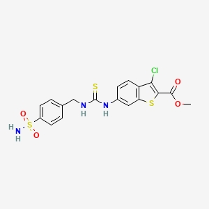 molecular formula C18H16ClN3O4S3 B4766853 methyl 6-[({[4-(aminosulfonyl)benzyl]amino}carbonothioyl)amino]-3-chloro-1-benzothiophene-2-carboxylate 