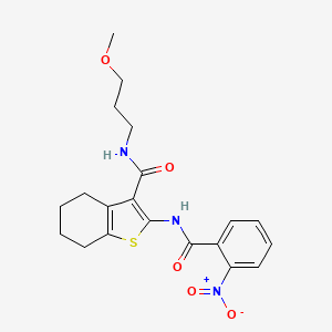 molecular formula C20H23N3O5S B4766870 N-(3-methoxypropyl)-2-[(2-nitrobenzoyl)amino]-4,5,6,7-tetrahydro-1-benzothiophene-3-carboxamide 