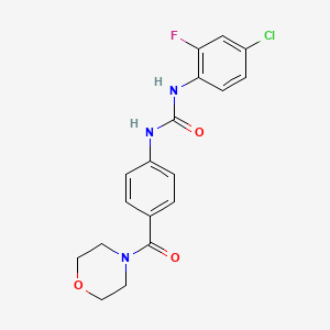 molecular formula C18H17ClFN3O3 B4766874 N-(4-chloro-2-fluorophenyl)-N'-[4-(4-morpholinylcarbonyl)phenyl]urea 