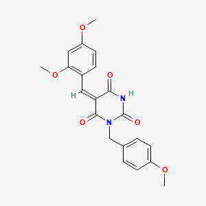 molecular formula C21H20N2O6 B4766877 5-(2,4-dimethoxybenzylidene)-1-(4-methoxybenzyl)-2,4,6(1H,3H,5H)-pyrimidinetrione 