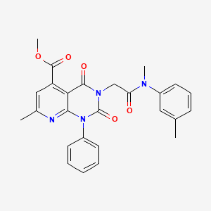 molecular formula C26H24N4O5 B4766915 methyl 7-methyl-3-{2-[methyl(3-methylphenyl)amino]-2-oxoethyl}-2,4-dioxo-1-phenyl-1,2,3,4-tetrahydropyrido[2,3-d]pyrimidine-5-carboxylate 