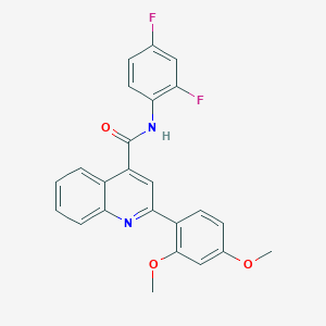 molecular formula C24H18F2N2O3 B4766922 N-(2,4-difluorophenyl)-2-(2,4-dimethoxyphenyl)-4-quinolinecarboxamide 