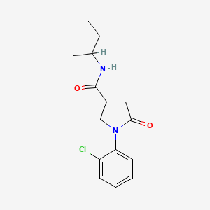 molecular formula C15H19ClN2O2 B4766926 N-(sec-butyl)-1-(2-chlorophenyl)-5-oxo-3-pyrrolidinecarboxamide 