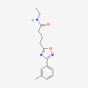 molecular formula C15H19N3O2 B4766944 N-ethyl-4-[3-(3-methylphenyl)-1,2,4-oxadiazol-5-yl]butanamide 