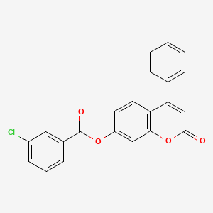 molecular formula C22H13ClO4 B4766951 2-oxo-4-phenyl-2H-chromen-7-yl 3-chlorobenzoate 