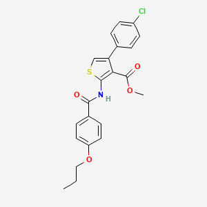 molecular formula C22H20ClNO4S B4766980 methyl 4-(4-chlorophenyl)-2-[(4-propoxybenzoyl)amino]-3-thiophenecarboxylate 
