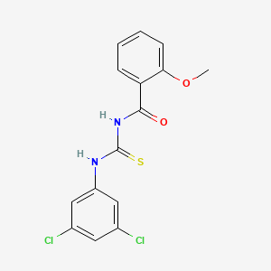 molecular formula C15H12Cl2N2O2S B4766998 N-{[(3,5-dichlorophenyl)amino]carbonothioyl}-2-methoxybenzamide 