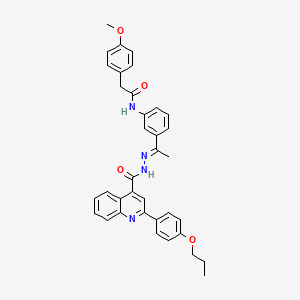 2-(4-methoxyphenyl)-N-[3-(N-{[2-(4-propoxyphenyl)-4-quinolinyl]carbonyl}ethanehydrazonoyl)phenyl]acetamide