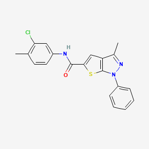 molecular formula C20H16ClN3OS B4767031 N-(3-chloro-4-methylphenyl)-3-methyl-1-phenyl-1H-thieno[2,3-c]pyrazole-5-carboxamide 