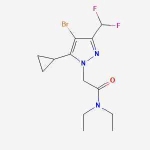 molecular formula C13H18BrF2N3O B4767047 2-[4-bromo-5-cyclopropyl-3-(difluoromethyl)-1H-pyrazol-1-yl]-N,N-diethylacetamide 
