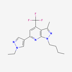 molecular formula C17H20F3N5 B4767055 1-butyl-6-(1-ethyl-1H-pyrazol-4-yl)-3-methyl-4-(trifluoromethyl)-1H-pyrazolo[3,4-b]pyridine 