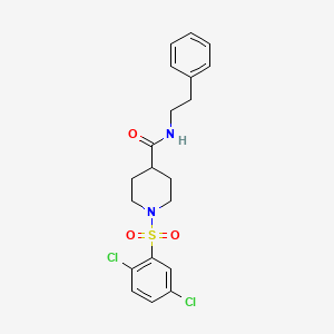 molecular formula C20H22Cl2N2O3S B4767072 1-[(2,5-dichlorophenyl)sulfonyl]-N-(2-phenylethyl)-4-piperidinecarboxamide 