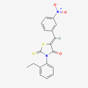 molecular formula C18H14N2O3S2 B4767076 3-(2-ethylphenyl)-5-(3-nitrobenzylidene)-2-thioxo-1,3-thiazolidin-4-one 