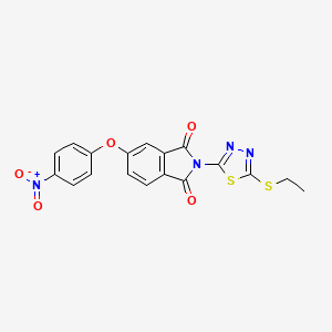 molecular formula C18H12N4O5S2 B4767083 2-[5-(ethylthio)-1,3,4-thiadiazol-2-yl]-5-(4-nitrophenoxy)-1H-isoindole-1,3(2H)-dione 