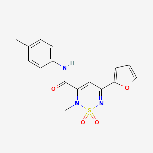 molecular formula C16H15N3O4S B4767089 5-(2-furyl)-2-methyl-N-(4-methylphenyl)-2H-1,2,6-thiadiazine-3-carboxamide 1,1-dioxide 