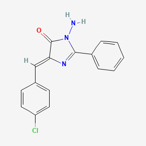 molecular formula C16H12ClN3O B4767103 3-amino-5-(4-chlorobenzylidene)-2-phenyl-3,5-dihydro-4H-imidazol-4-one 