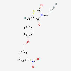 molecular formula C20H14N2O5S B4767111 5-{4-[(3-nitrobenzyl)oxy]benzylidene}-3-(2-propyn-1-yl)-1,3-thiazolidine-2,4-dione 