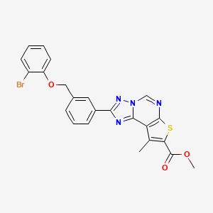molecular formula C23H17BrN4O3S B4767120 methyl 2-{3-[(2-bromophenoxy)methyl]phenyl}-9-methylthieno[3,2-e][1,2,4]triazolo[1,5-c]pyrimidine-8-carboxylate 