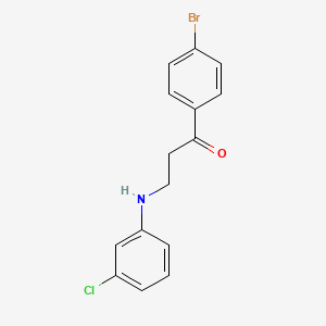 molecular formula C15H13BrClNO B4767163 1-(4-bromophenyl)-3-[(3-chlorophenyl)amino]-1-propanone 