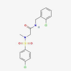 molecular formula C16H16Cl2N2O3S B4767178 N~1~-(2-chlorobenzyl)-N~2~-[(4-chlorophenyl)sulfonyl]-N~2~-methylglycinamide 