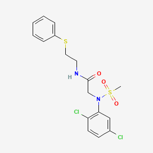 molecular formula C17H18Cl2N2O3S2 B4767186 N~2~-(2,5-dichlorophenyl)-N~2~-(methylsulfonyl)-N~1~-[2-(phenylthio)ethyl]glycinamide 