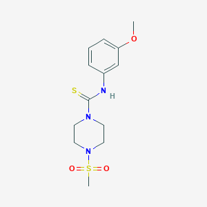 molecular formula C13H19N3O3S2 B4767194 N-(3-methoxyphenyl)-4-(methylsulfonyl)-1-piperazinecarbothioamide 