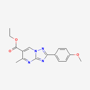 molecular formula C16H16N4O3 B4767247 ethyl 2-(4-methoxyphenyl)-5-methyl[1,2,4]triazolo[1,5-a]pyrimidine-6-carboxylate 