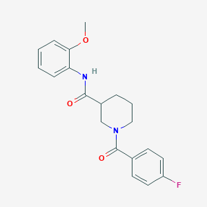 molecular formula C20H21FN2O3 B4767275 1-(4-fluorobenzoyl)-N-(2-methoxyphenyl)-3-piperidinecarboxamide 